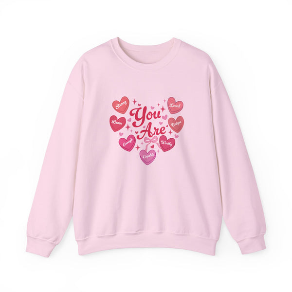 You Are: Pink Hearts Premium Sweatshirt