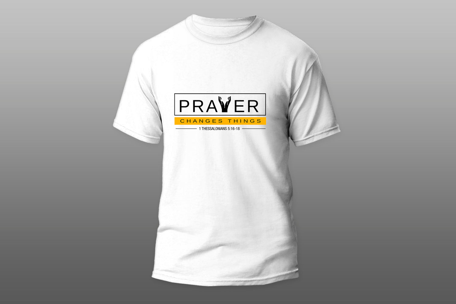 Prayer changes Things|Hands . . .— Light Fab Tee- Yellow