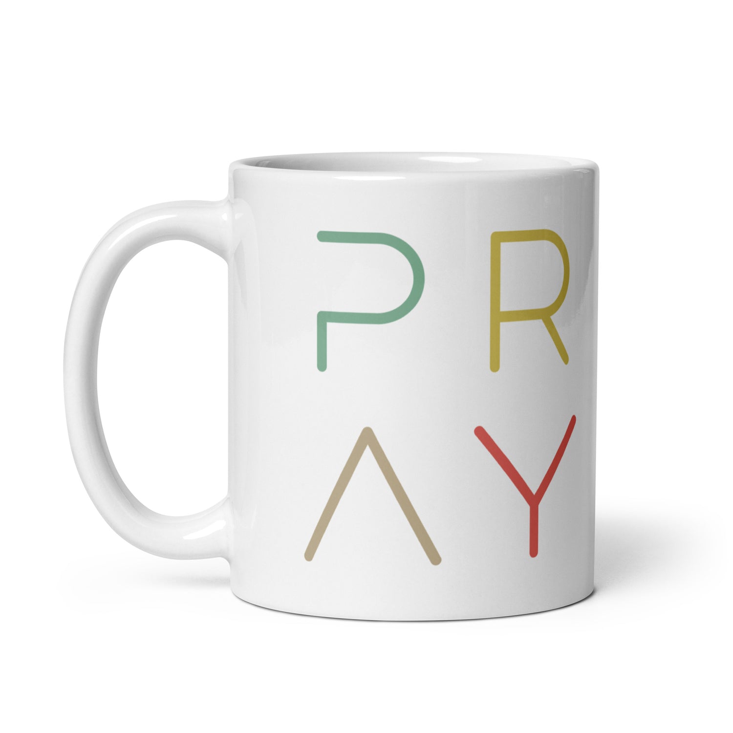 Pray Multi White Mug