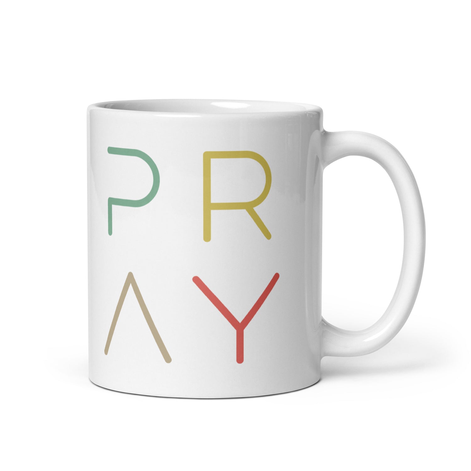 Pray Multi White Mug